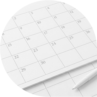 Desk calendar with a pen